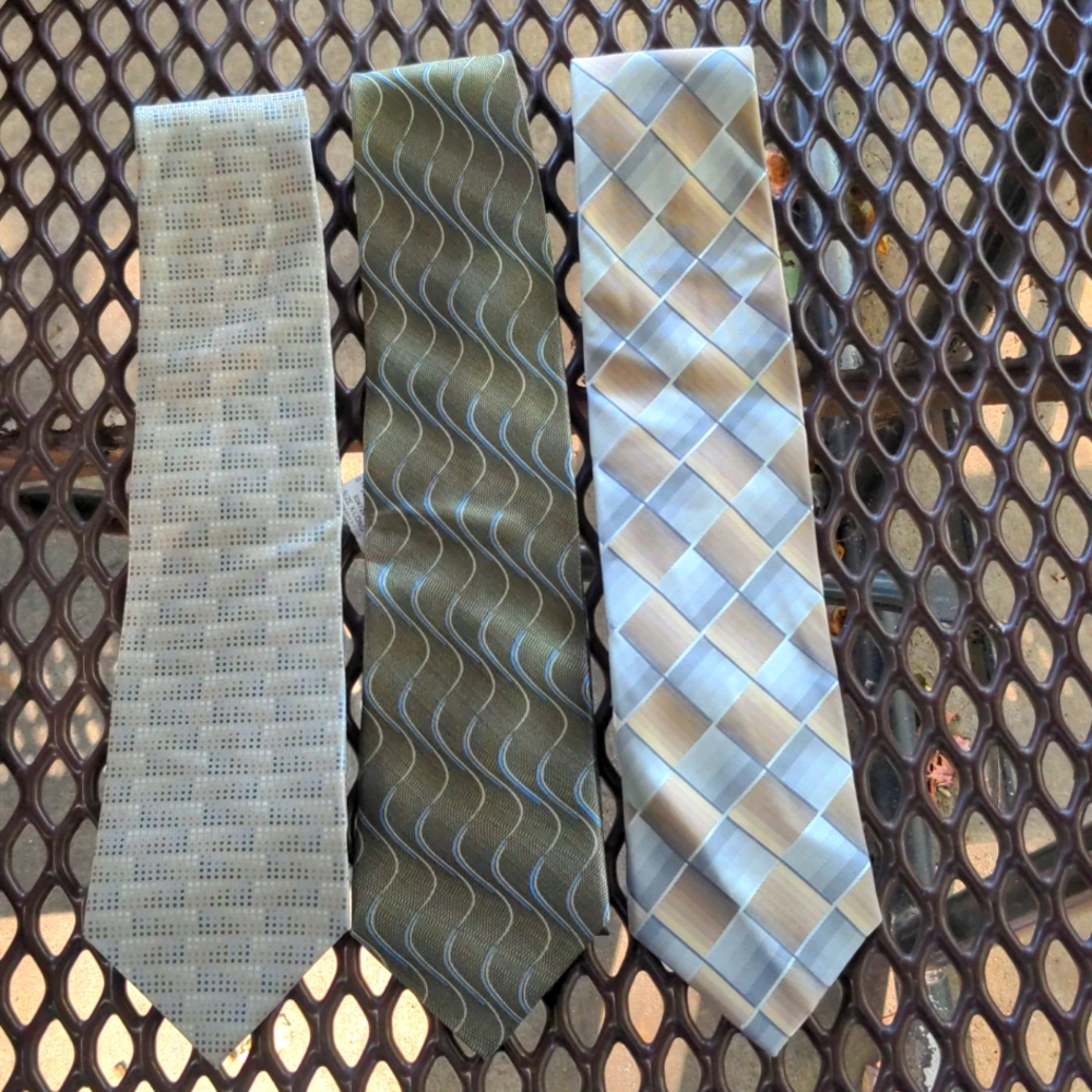 Three 100% Silk Ties Biella, Rubio, Monterey Bay